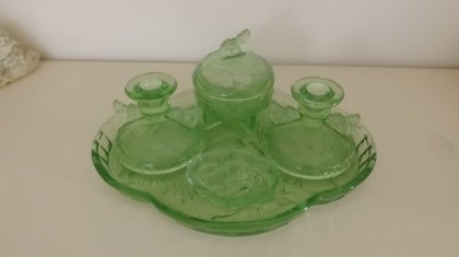 vintage green glass dressing t..., Pays de la Loire Everyday ... vintage green glass dressing t..., Pays de la Loire Everyday ...
