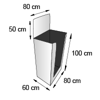 Box de palette format 80x50 cm