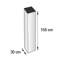 Totem carré format 30x30x158 cm