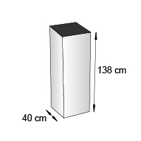 Totem carré format 40x40x138 cm