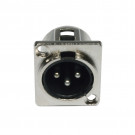 AC-C-XM3 XLR 3pin male panel metal