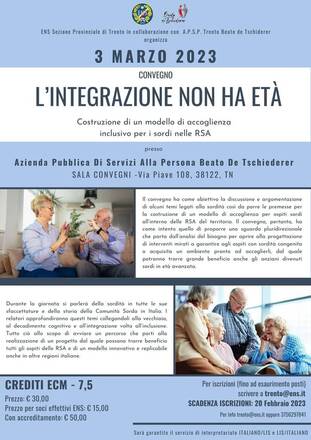 Convegno L’INTEGRAZIONE NON HA ETÀ - 3 marzo 2023
