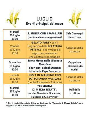 PROGRAMMA EVENTI MESE DI LUGLIO