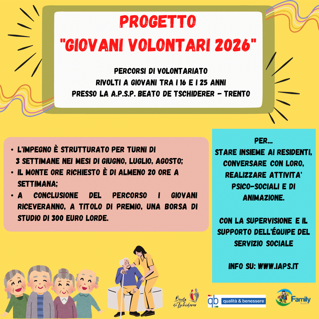Immagine: “GIOVANI VOLONTARI 2026” PERCORSI ESTIVI DI VOLONTARIATO PER GIOVANI DI ETÁ COMPRESA TRA I 16 E I 26 ANNI