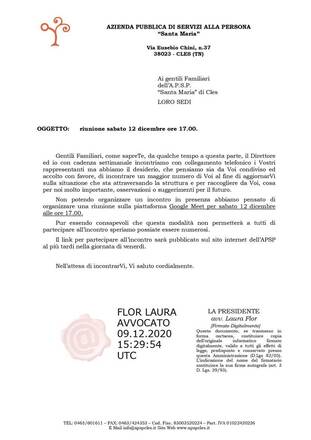 Link di accesso alla riunione con i familiari sabato 12 dicembre ore 17.00 con Google Meet