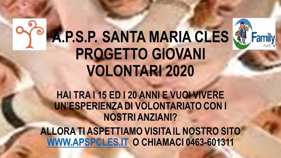 Immagine: Progetto giovani volontari estate 2020 domande entro il 5 giugno 2020