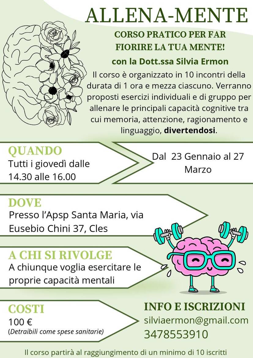 Immagine: ALLENA-MENTE CORSO PRATICO PER FAR FIORIRE LA TUA MENTE! DAL 23/01/2025