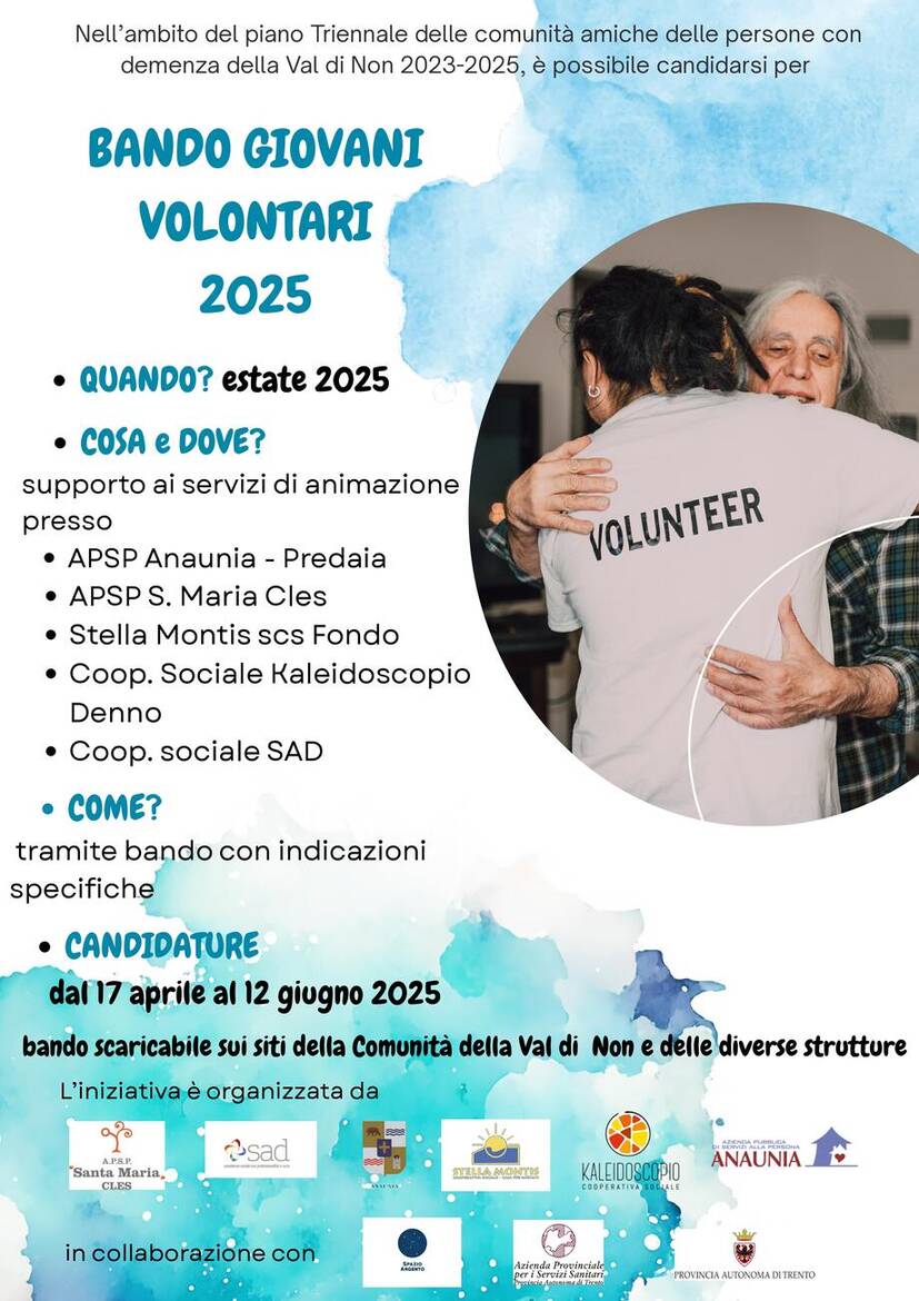 Immagine: Bando giovani volontari estate 2025 