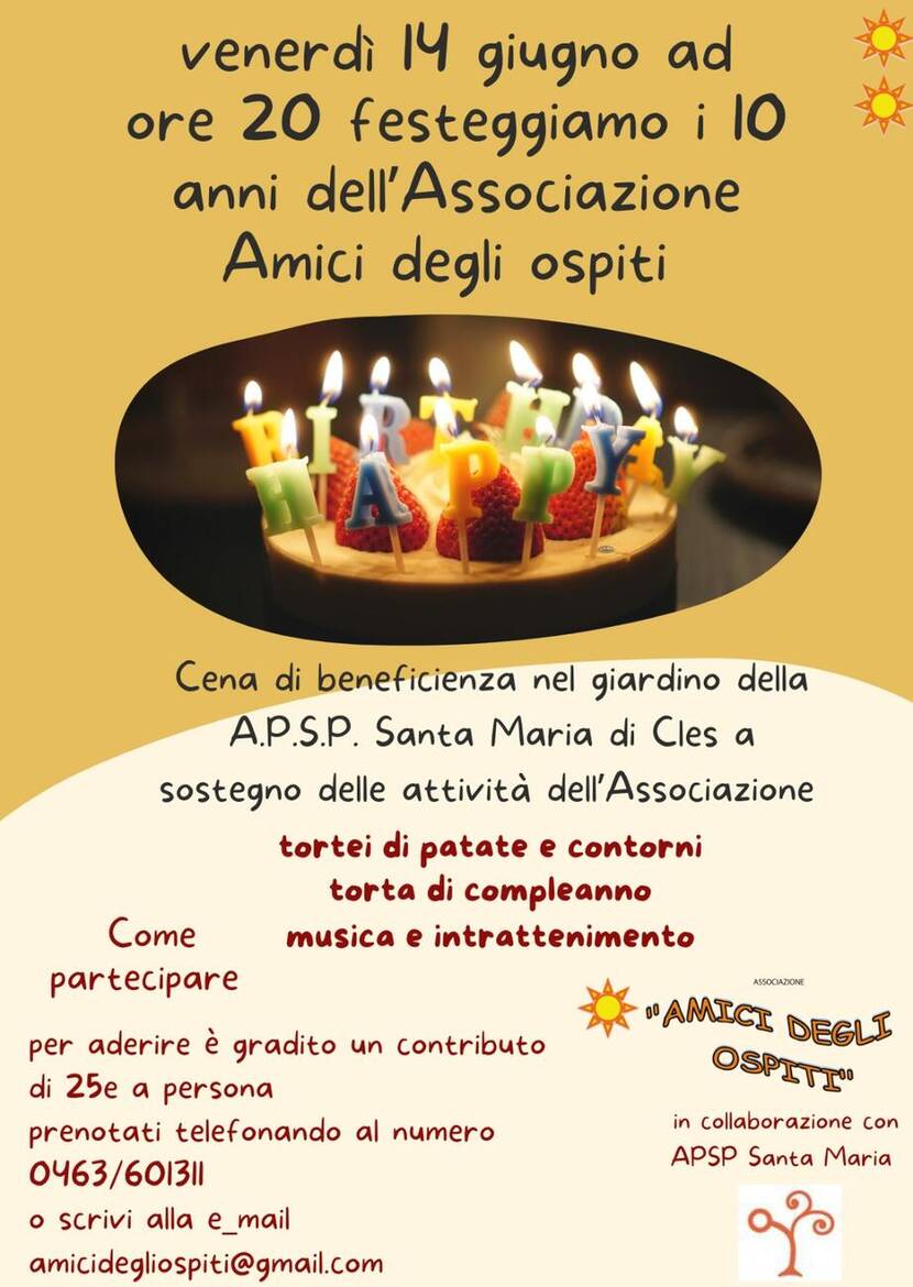 Immagine: Cena di beneficienza 10 anni di AMICI degli OSPITI 14 giugno