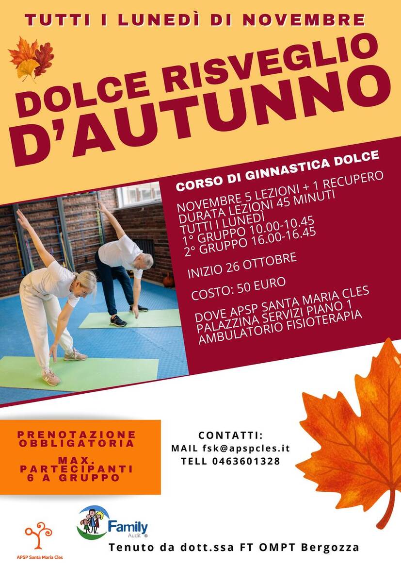 Immagine: Corso ginnastiva dolce per esterni "Dolce risveglio d'autunno"