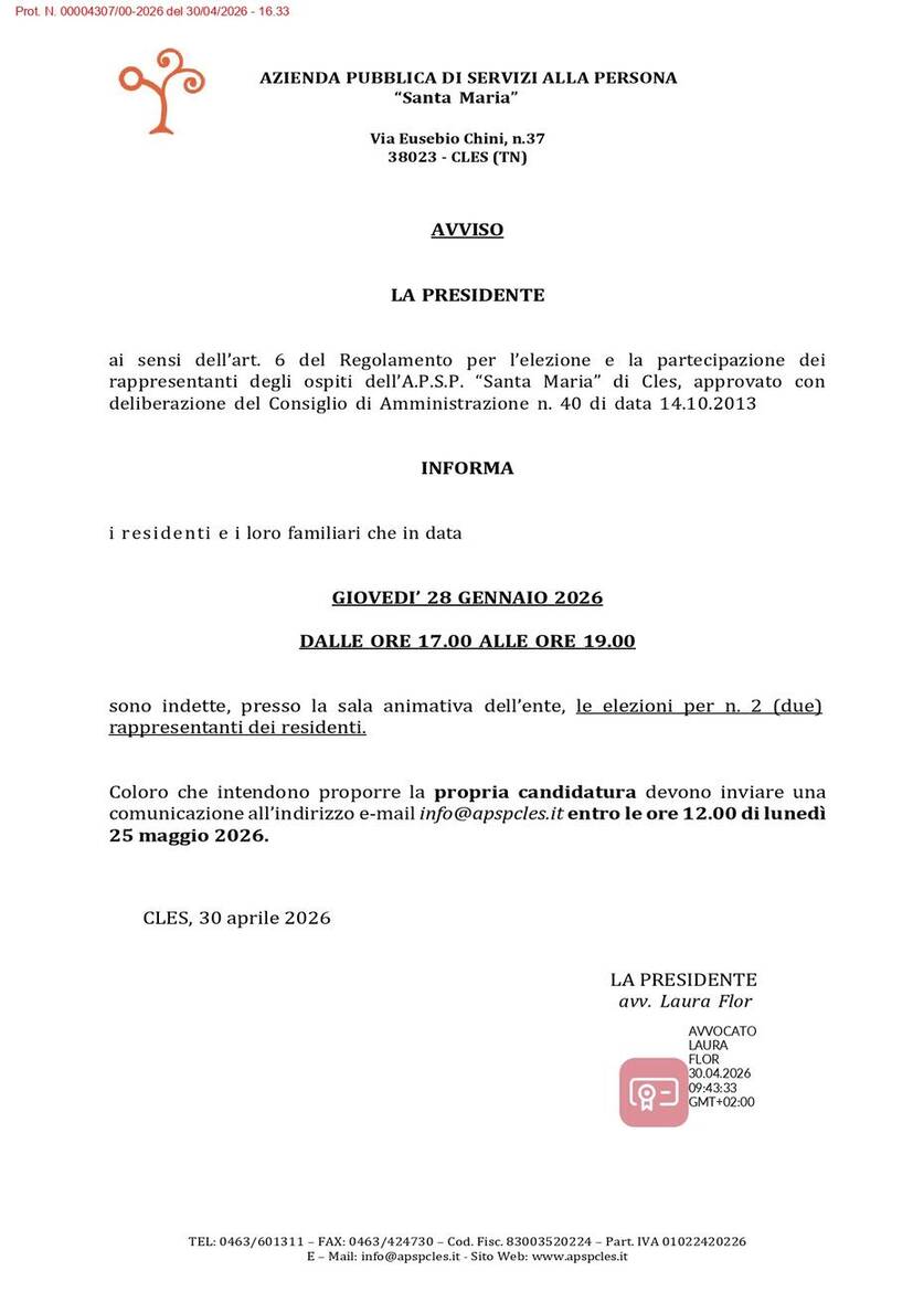 Immagine: Elezioni rappresentanti residenti 28 maggio - candidature entro il 25 maggio