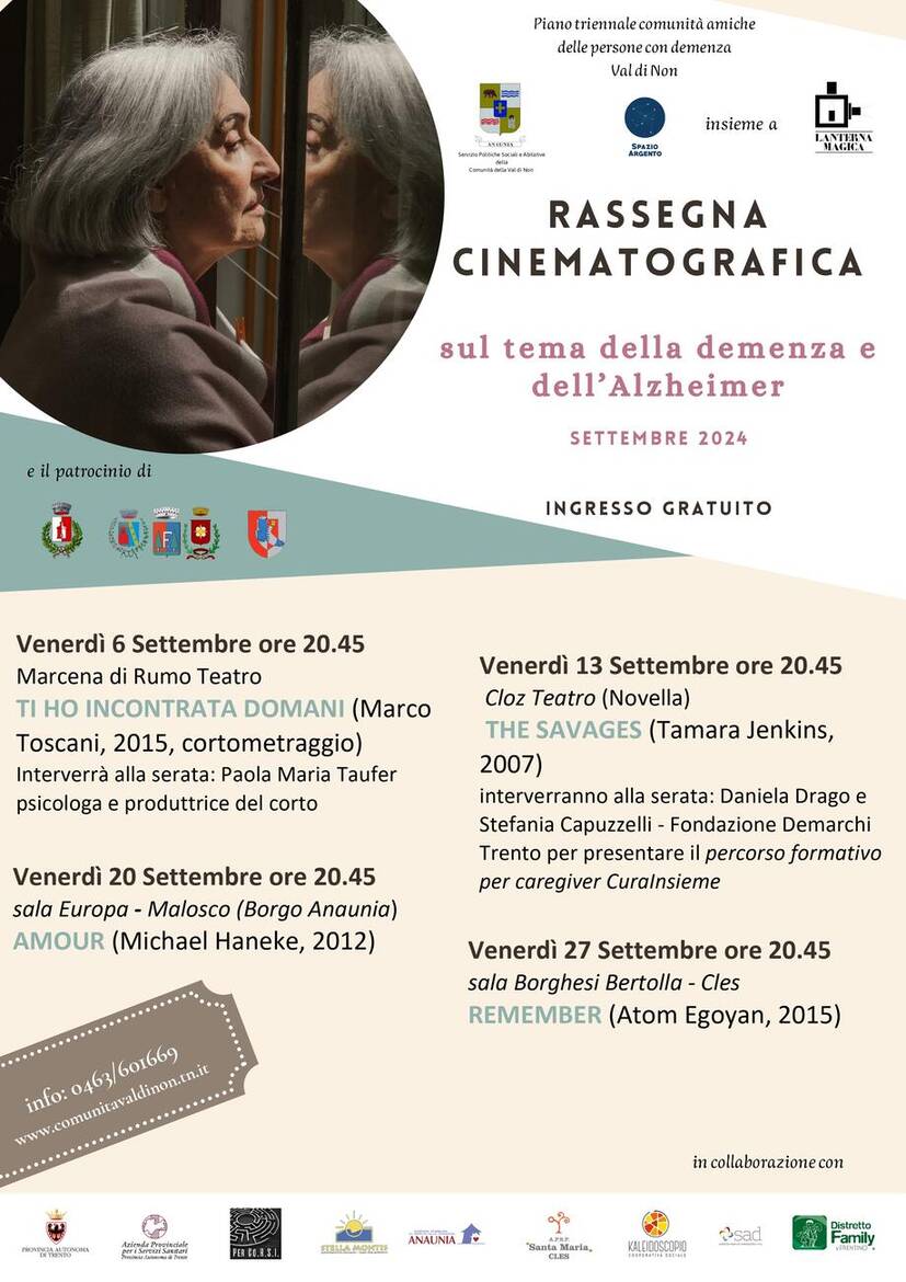 Immagine: Rassegna cinematografica sul tema della demenza e dell’Alzheimer – settembre 2024