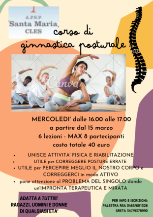 Corso di ginnastica posturale dal 15 marzo 2023