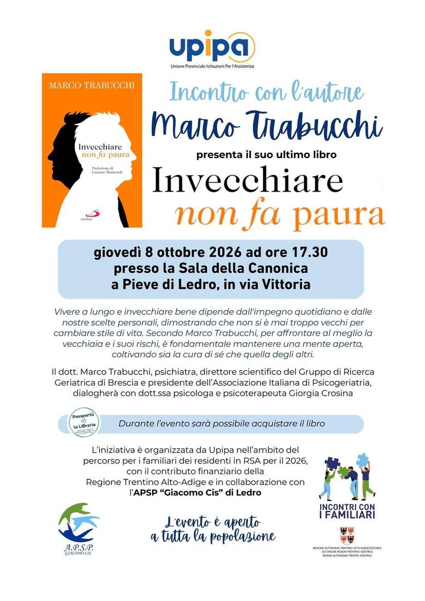 Immagine: 08.10.2026 Presentazione del libro "Invecchiare non fa paura"