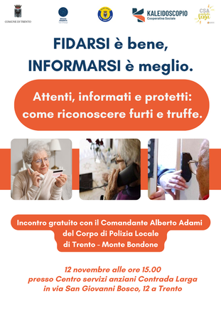 Immagine: 12.11 Incontro informazione e sensibilizzazione prevenzione delle truffe agli anziani