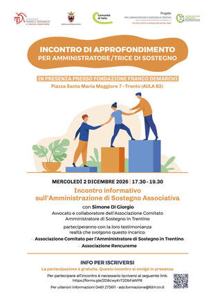 Immagine: 2.12.2026 Incontro informativo sull’Amministrazione di Sostegno Associativa