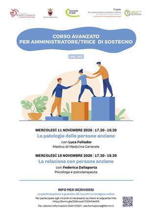 Immagine: CORSO AVANZATO PER AMMINISTRATORE/TRICE DI SOSTEGNO - novembre 2026