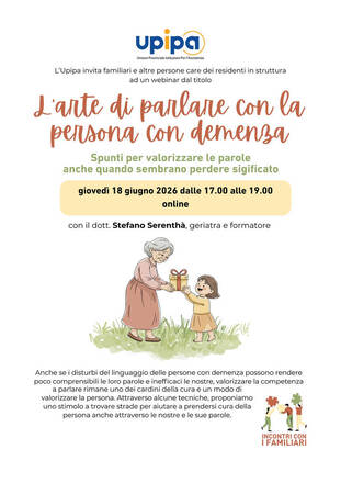 Immagine: secondo webinar del percorso di formazione con i familiari 2026 - giovedì 18 giugno, dalle 17.00 alle 19.00, online
