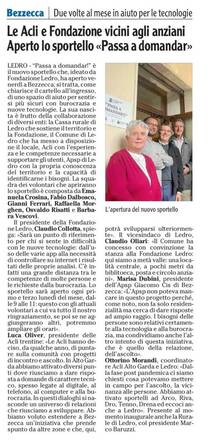 Attivazione sportello "PASSA A DOMANDAR"