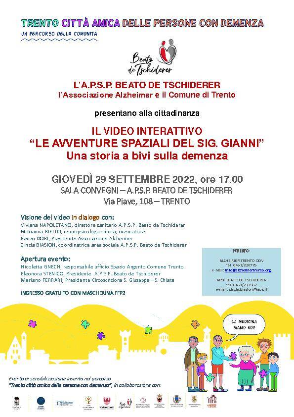Immagine: EVENTO "LE AVVENTURE SPAZIALI DEL SIG. GIANNI" - A.P.S.P. Beato De Tschiderer