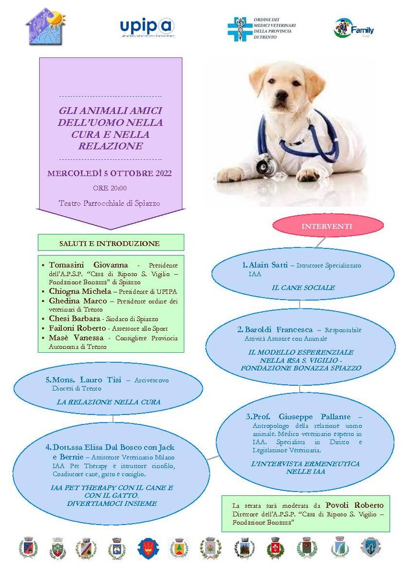 Immagine: Locandina Evento "GLI ANIMALI AMICI DELL'UOMO NELLA CURA E NELLA RELAZIONE"
