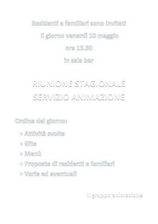 riunione con residenti e familiari