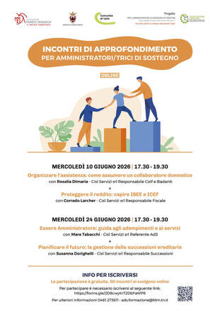 Immagine: INCONTRI DI APPROFONDIMENTO PER AMMINISTRATORI/TRICI DI SOSTEGNO