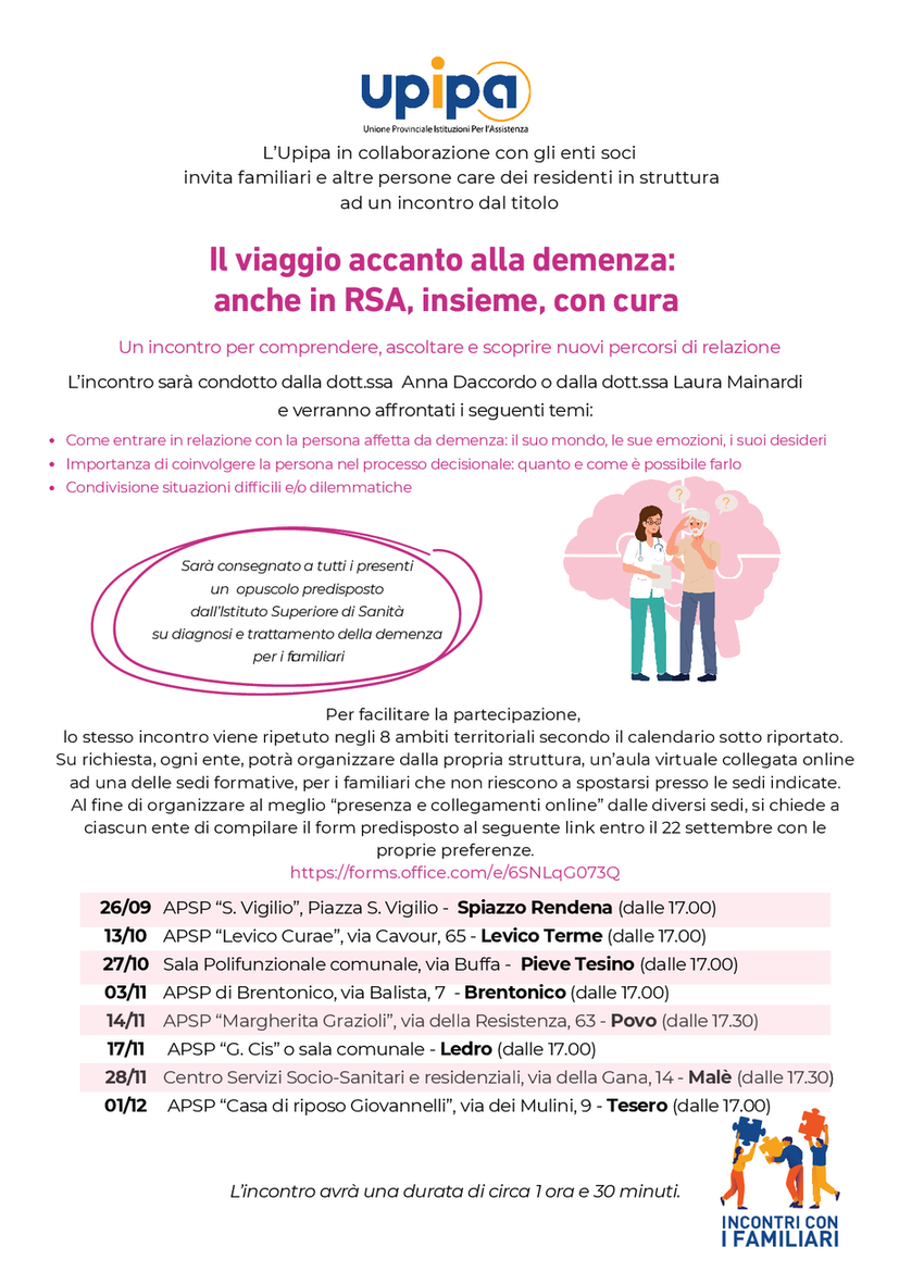 Immagine: Il viaggio accanto alla demenza: anche in RSA, insieme, con cura