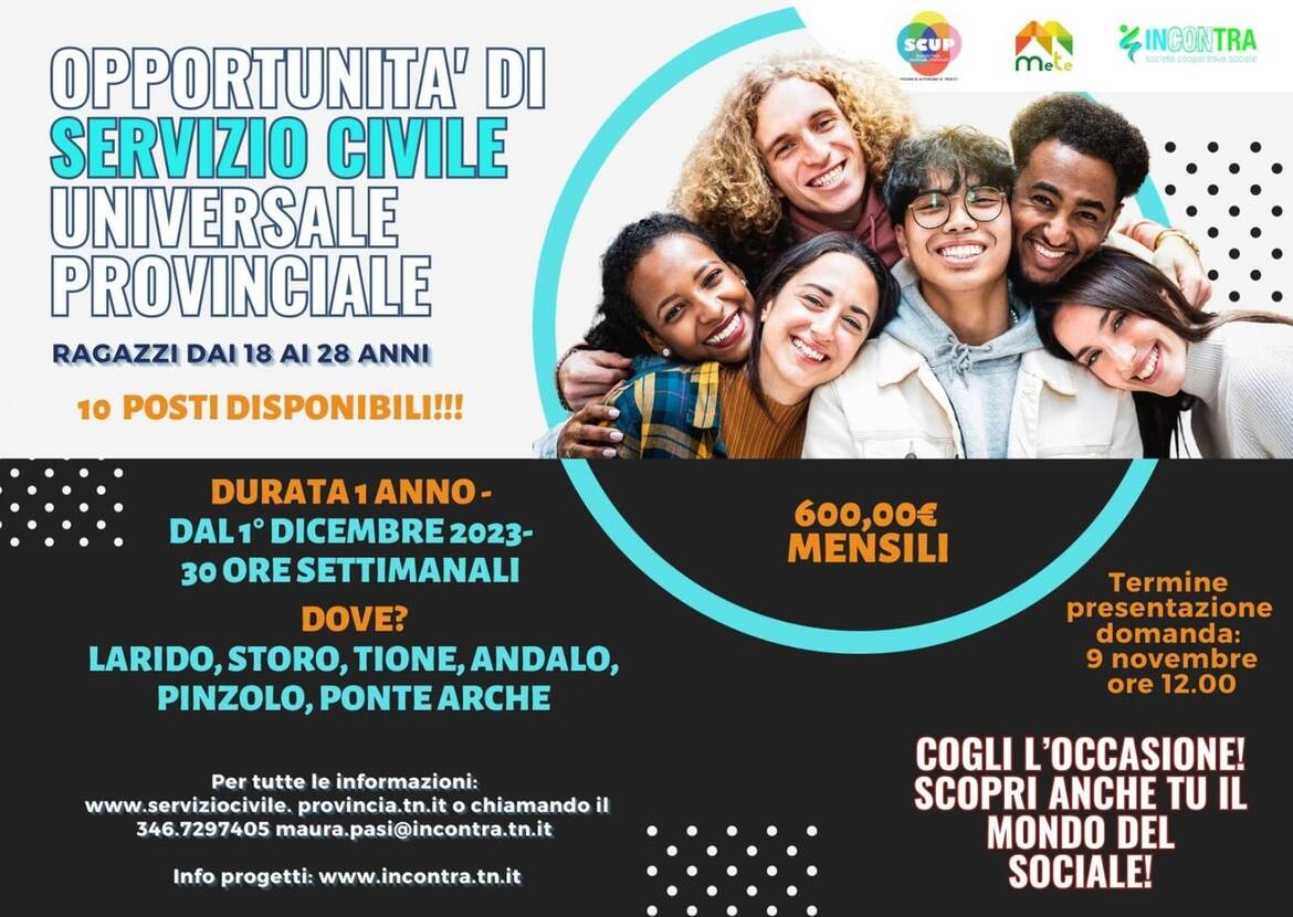 Immagine: OPPORTUNITA' DI SERVIZIO CIVILE - INCONTRA Società Cooperativa Sociale
