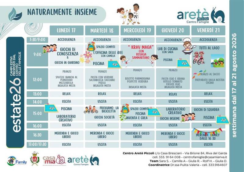 Centro Aretè Piccoli | 17-21 agosto