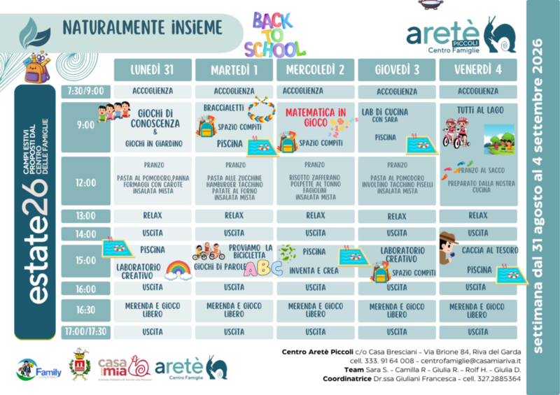 Centro Aretè Piccoli | 31 agosto-04 settembre