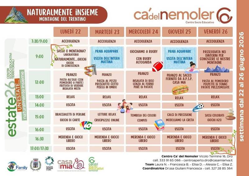 Centro Cà del Nemoler | 22-26 giugno
