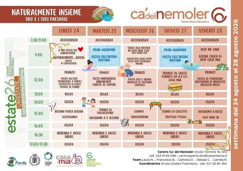 Centro Cà del Nemoler | 24-28 agosto