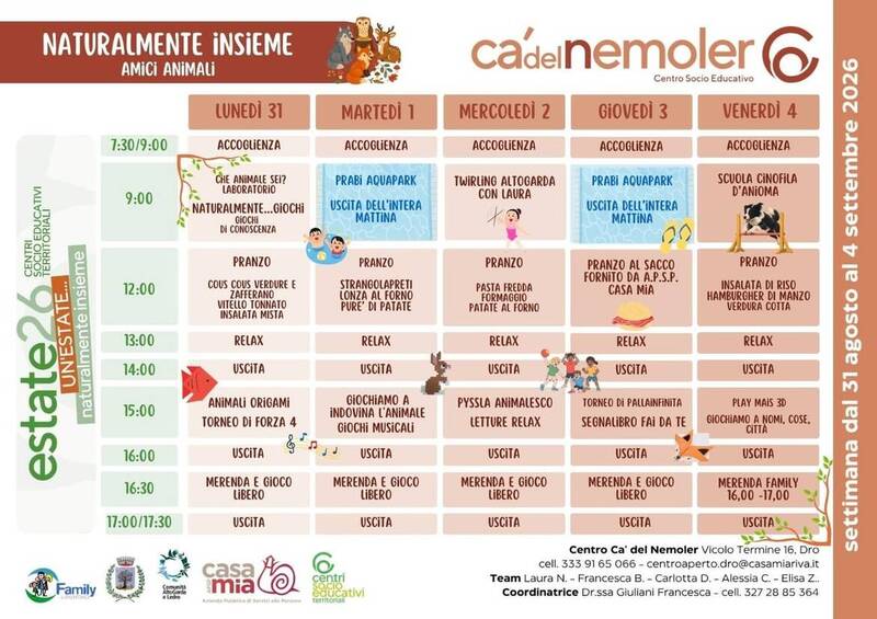 Centro Cà del Nemoler | 31 agosto-04 settembre 
