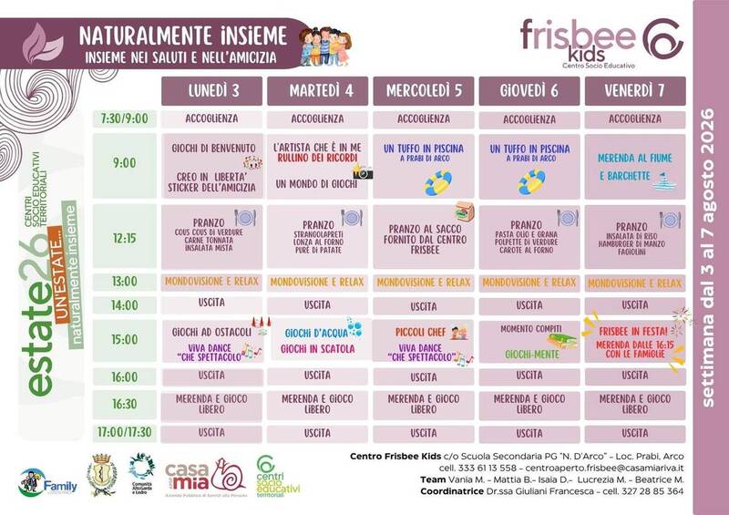 Centro Frisbee Kids | 03-07 agosto 