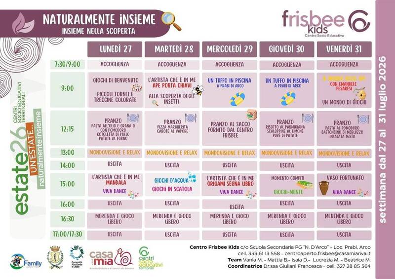 Centro Frisbee Kids | 27-31 luglio