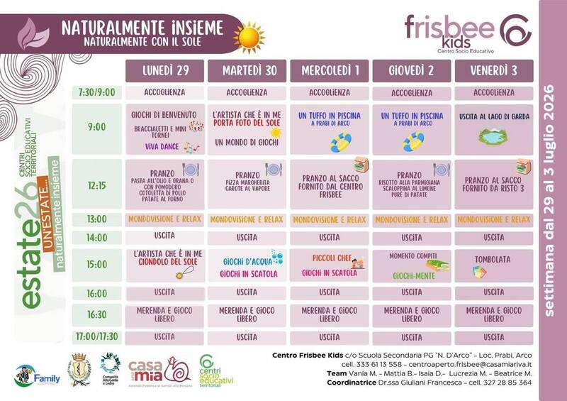 Centro Frisbee Kids | 29 giugno-03 luglio