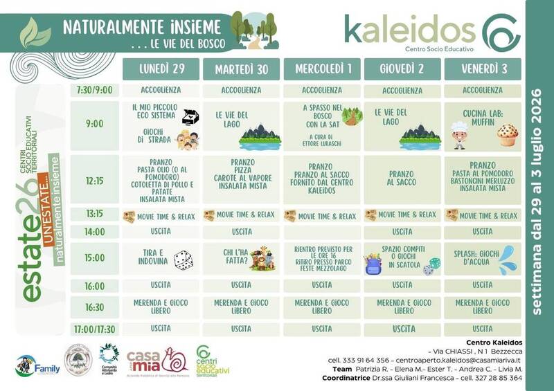 Centro Kaleidos | 29 giugno-03 luglio