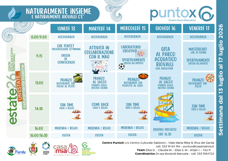 Centro Punto X | 13-17 luglio