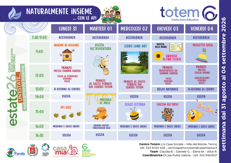 Centro Totem | 31 agosto-04 settembre 