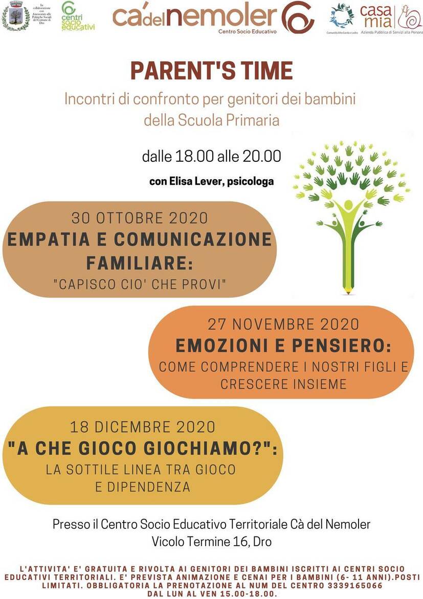 Immagine: Parent's Time | Centro Socio Educativo Ca' del Nemoler