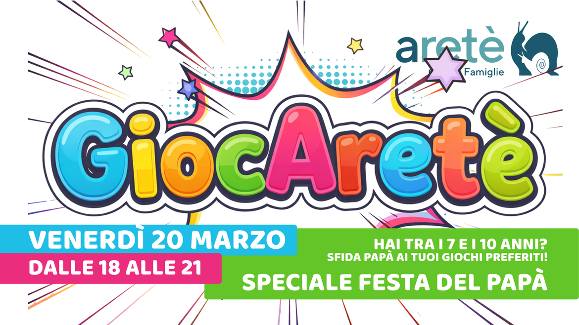 Un venerdì sera alternativo, per festeggiare i papà tra giochi in scatola adatti a tutte le età. Trascorriamo qualche ora assieme, provando giochi nuovi o sfidandoci a qualche classico, mentre sgranocchiamo stuzzichini sfiziosi (ricorda di comunicarci eventuali esigenze alimentari). 