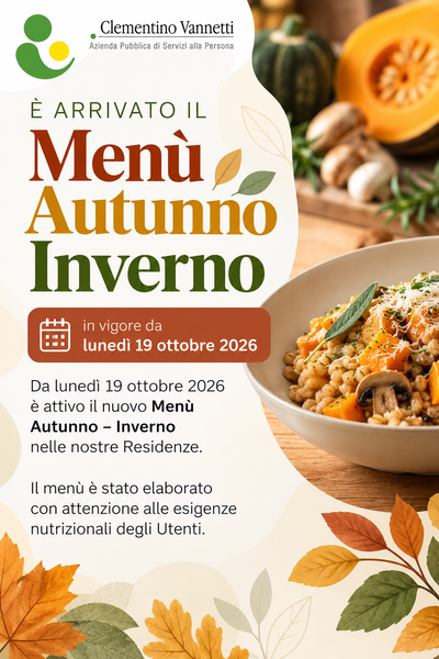 E' arrivato il nuovo menù autunno - inverno