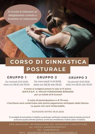 Immagine: CORSI DI GINNASTICA POSTURALE
