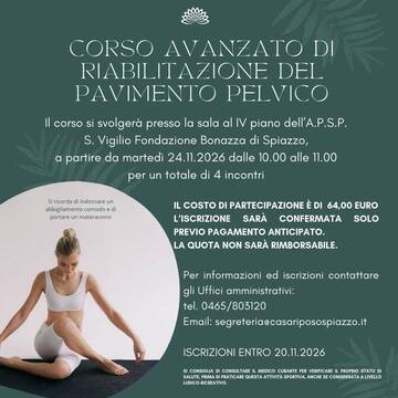 Immagine: CORSO AVANZATO DI RIABILITAZIONE DEL PAVIMENTO PELVICO