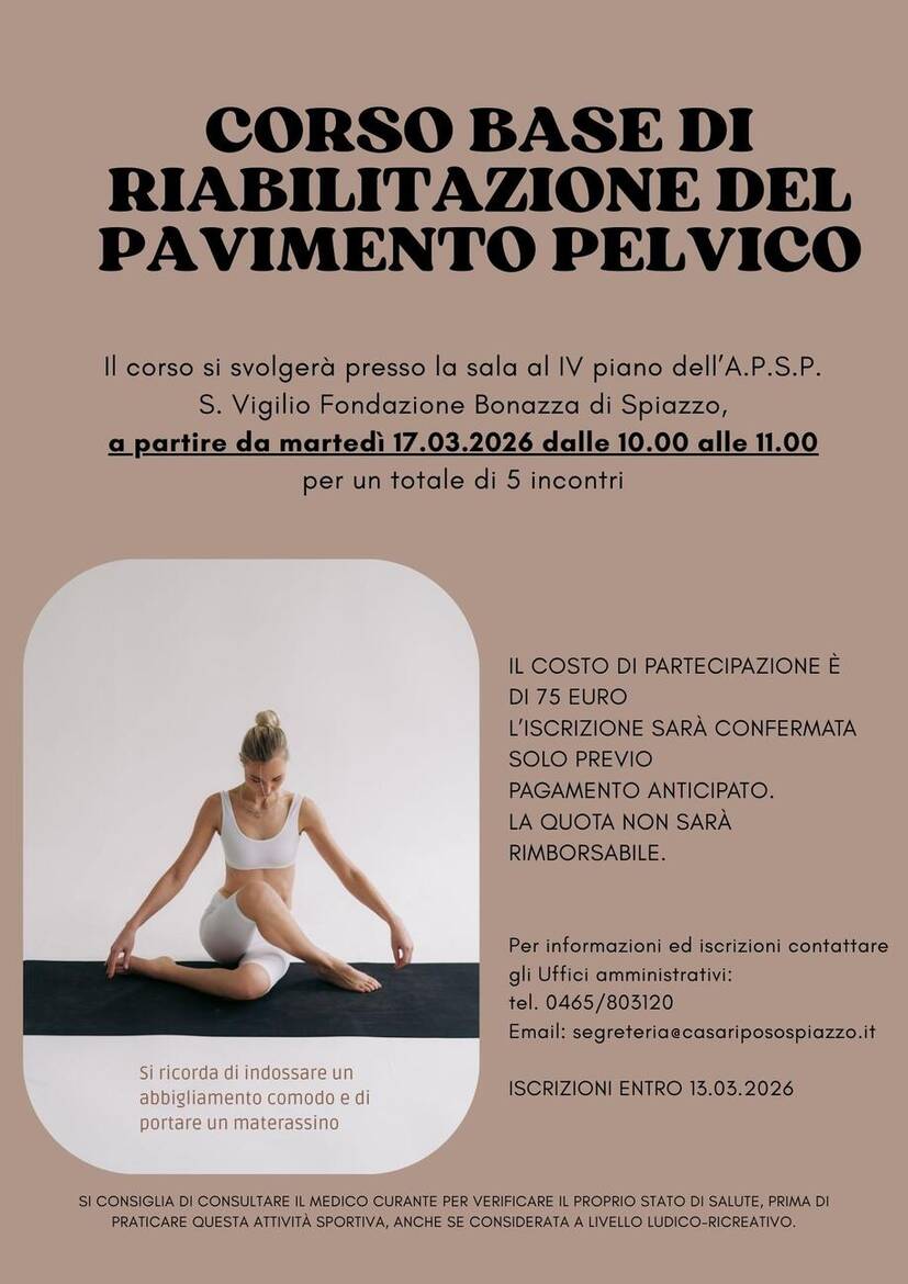 Immagine: CORSO BASE DI RIABILITAZIONE DEL PAVIMENTO PELVICO