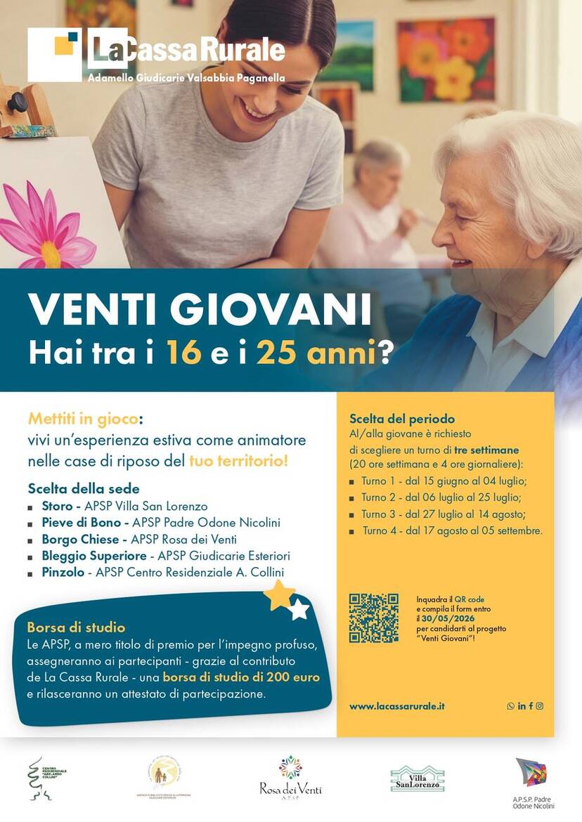 Immagine: Bando VENTI GIOVANI 2026