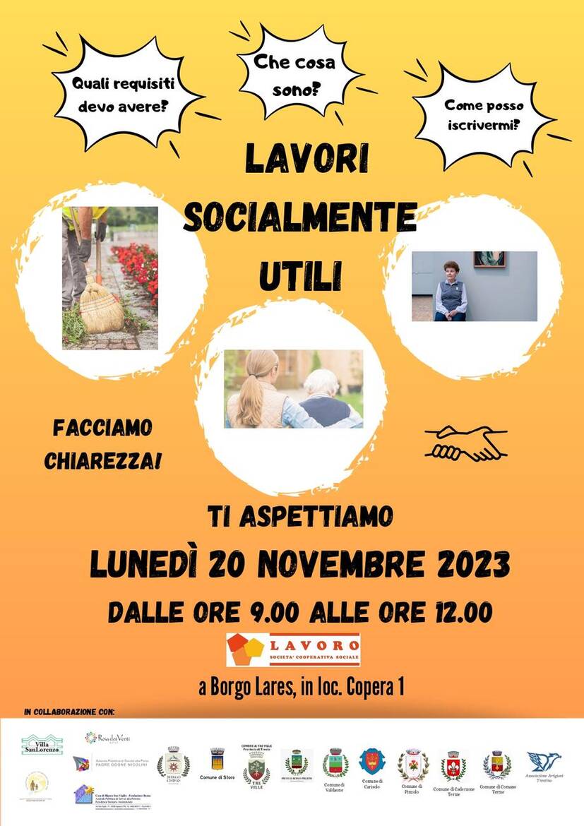 locandina incontro sui lavori socialmente utili