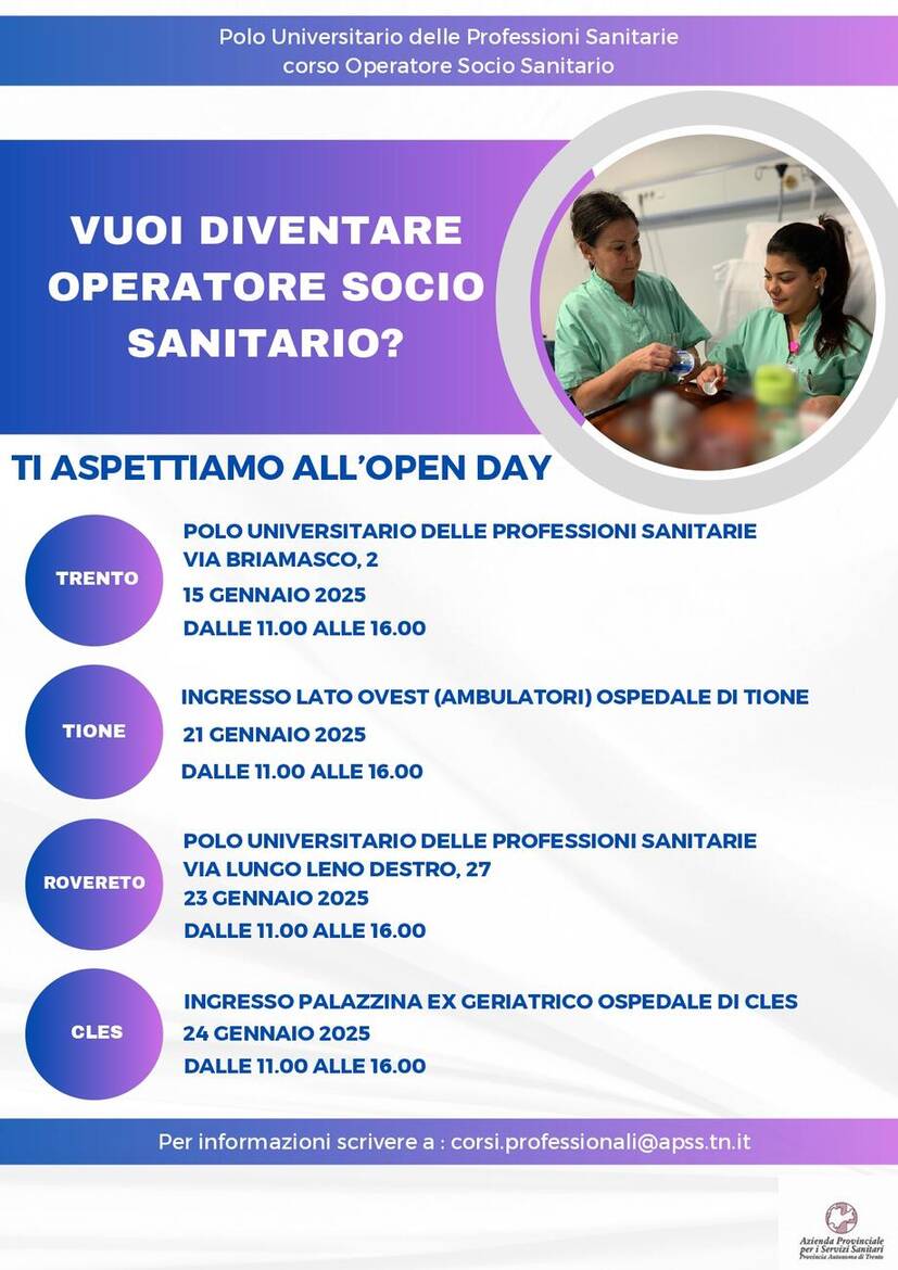 Immagine: Open day CORSO OSS (Operatore Socio Sanitario)