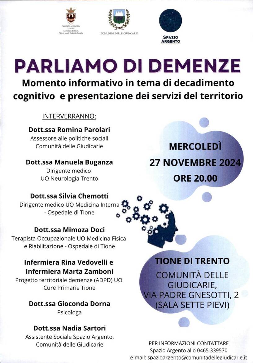 Immagine: PARLIAMO DI DEMENZE 